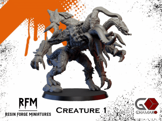 Giant Mutated Warp Beast #1 of Chaos by Ghamak - 120mm Oval Base