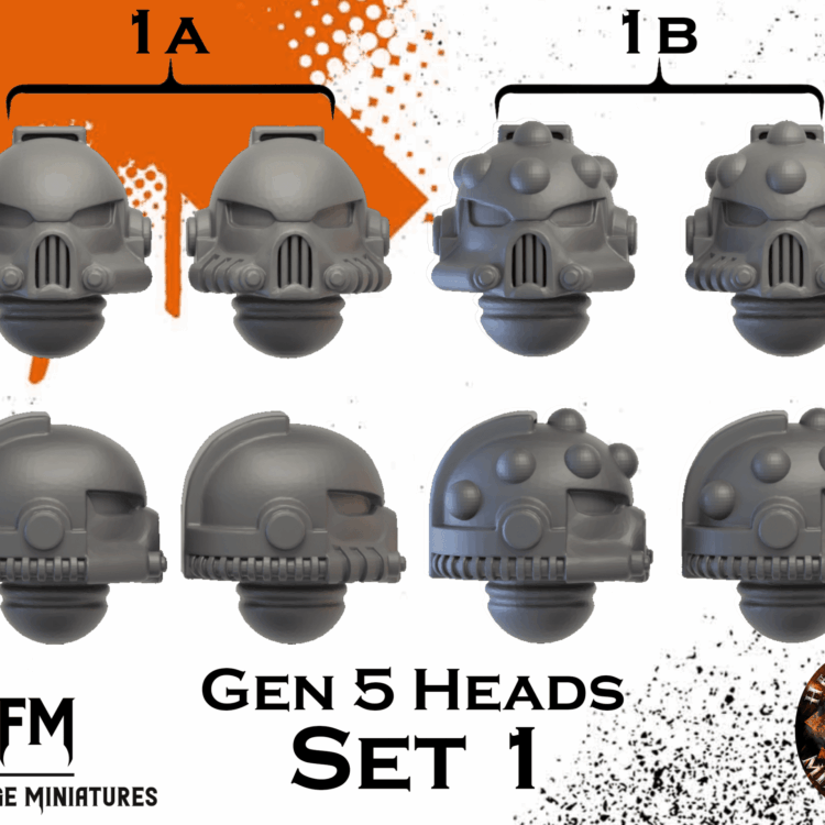Gen 5 Heads Set 1 x10 by Helforged Miniatures