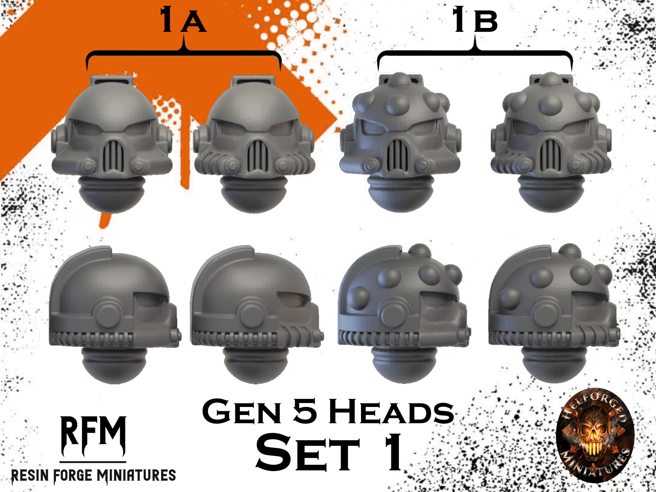Gen 5 Heads Set 1 x10 by Helforged Miniatures