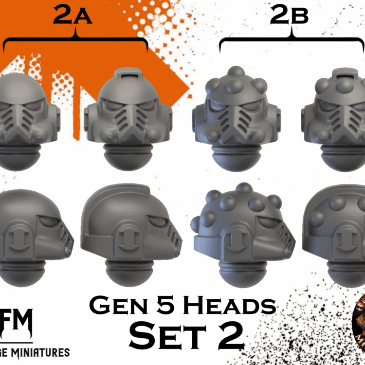 Gen 5 Heads Set 2 x10 by Helforged Miniatures