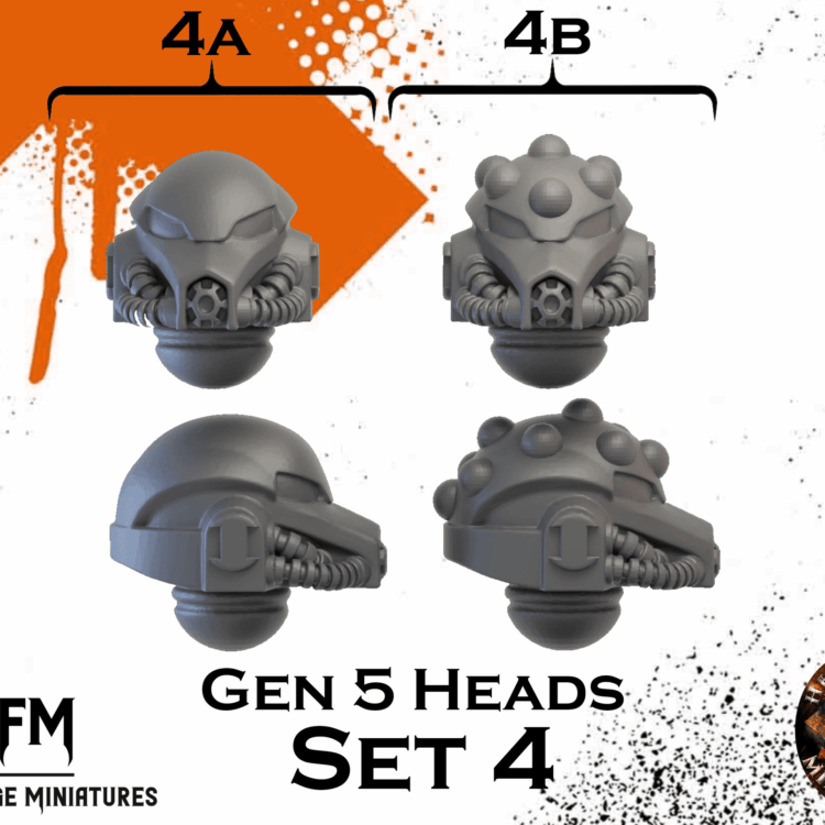 Gen 5 Heads Set 4 x10 by Helforged Miniatures