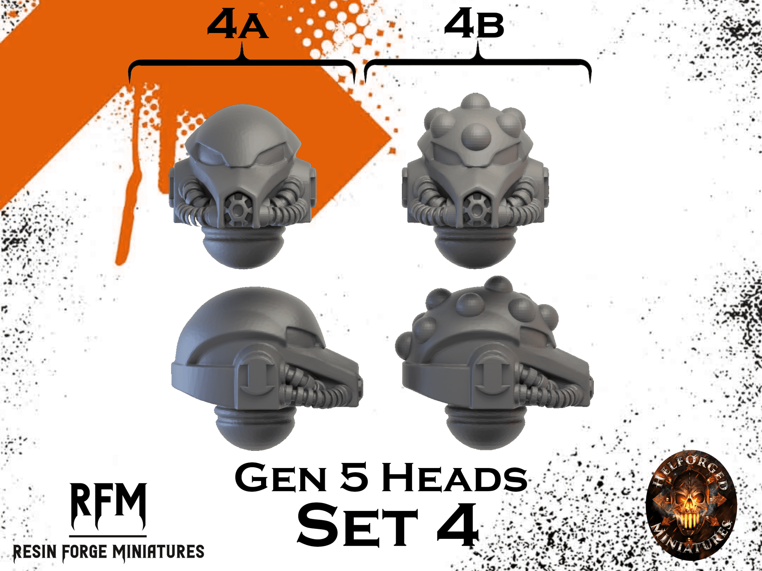 Gen 5 Heads Set 4 x10 by Helforged Miniatures