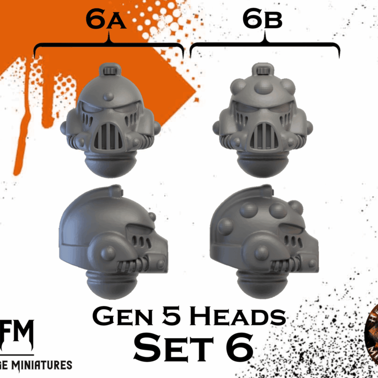 Gen 5 Heads Set 6 x10 by Helforged Miniatures