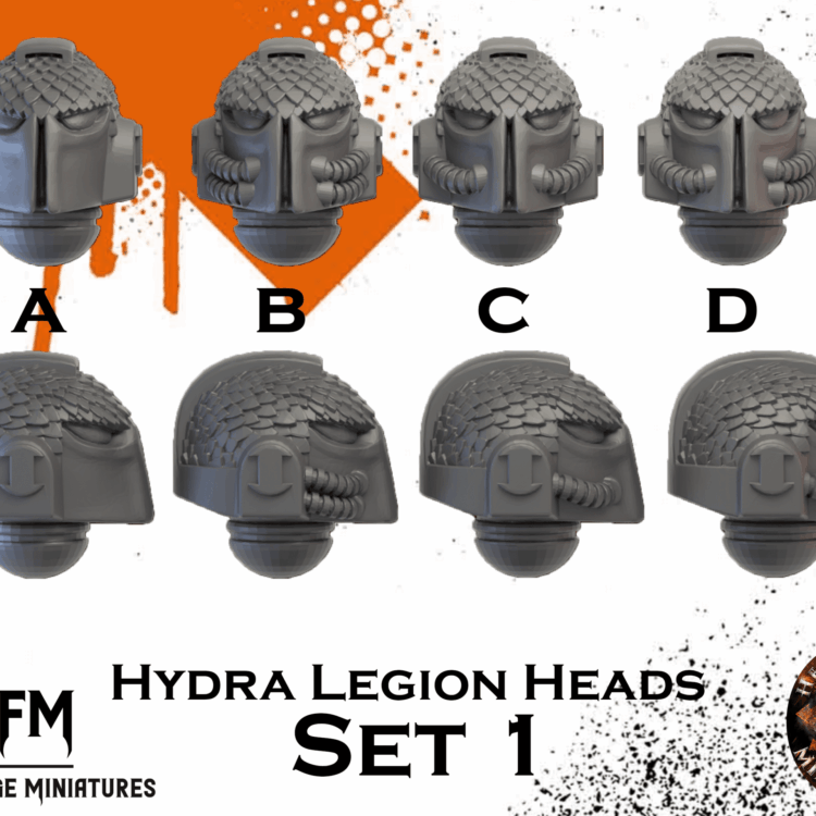 10x Hydra Legion Krios Heads by Helforged Miniatures
