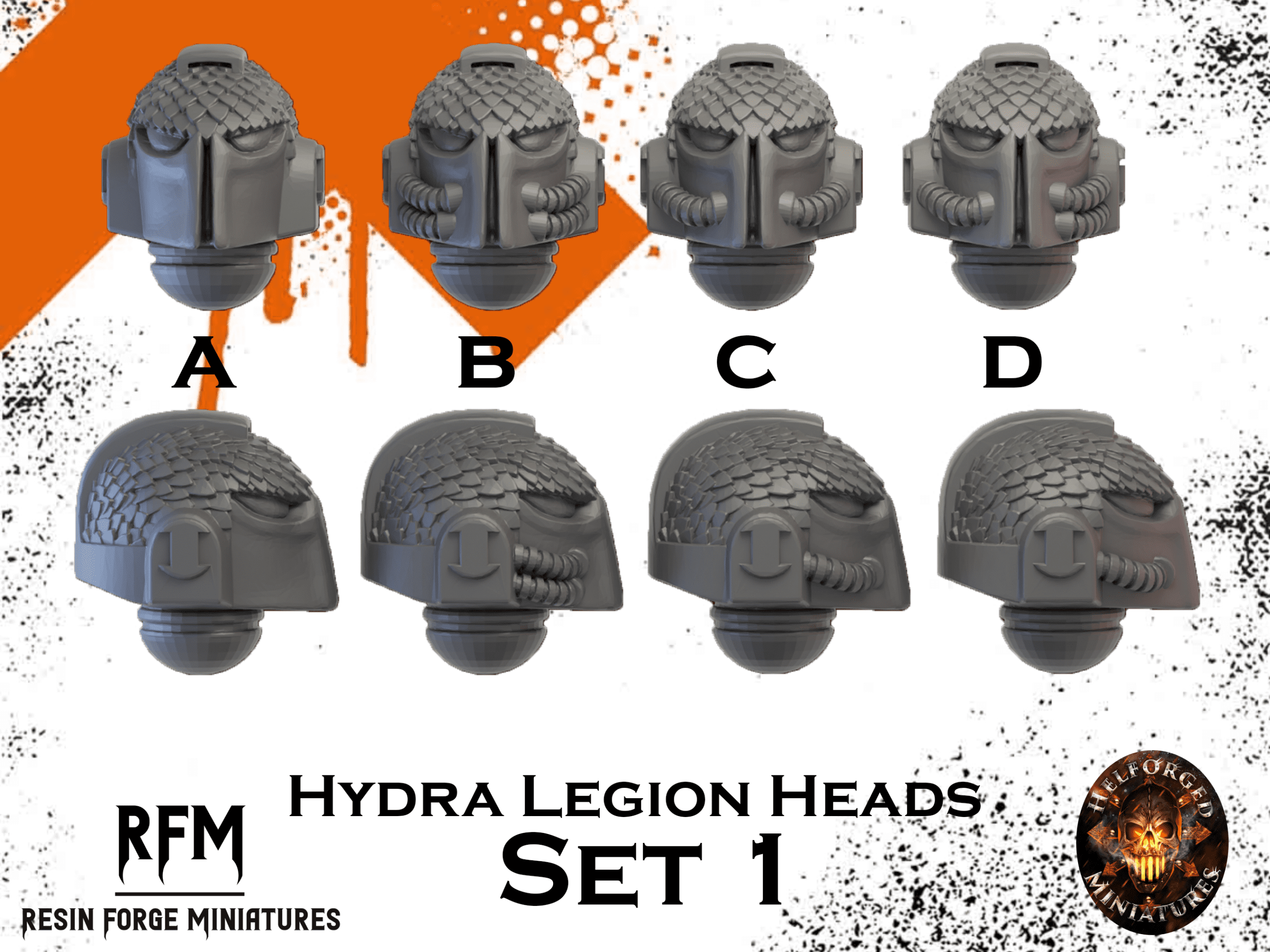 10x Hydra Legion Krios Heads by Helforged Miniatures