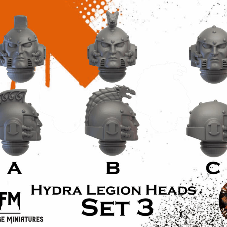 10x Hydra Legion Heads by Helforged Miniatures