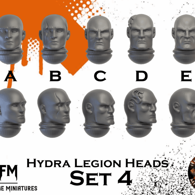 10x Hydra Legion Bald Heads by Helforged Miniatures