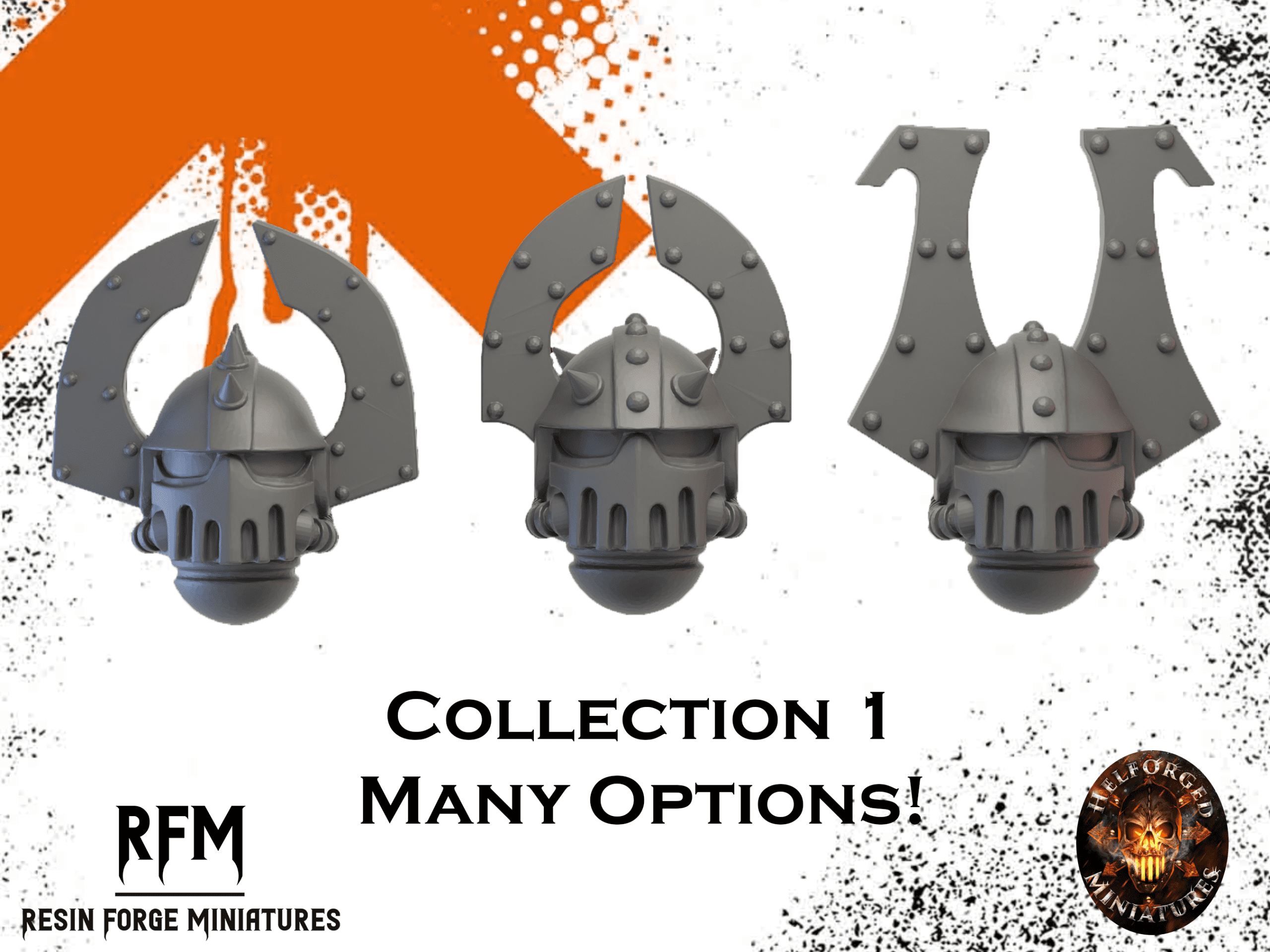 10x Legions of Carnage Heads - Collection 1 - Helforged Miniatures