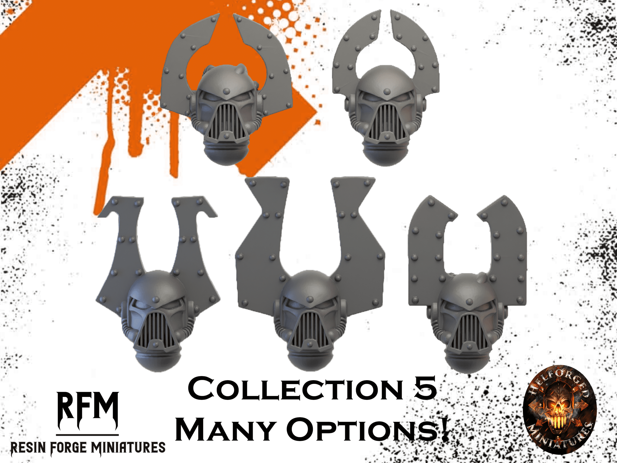10x Legions of Carnage Heads - Collection 5 - Helforged Miniatures