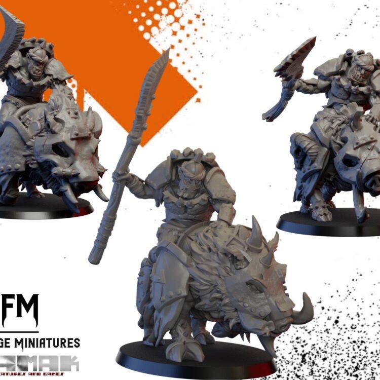 Orc Boar Riders Squad by Ghamak | Fantasy Orks