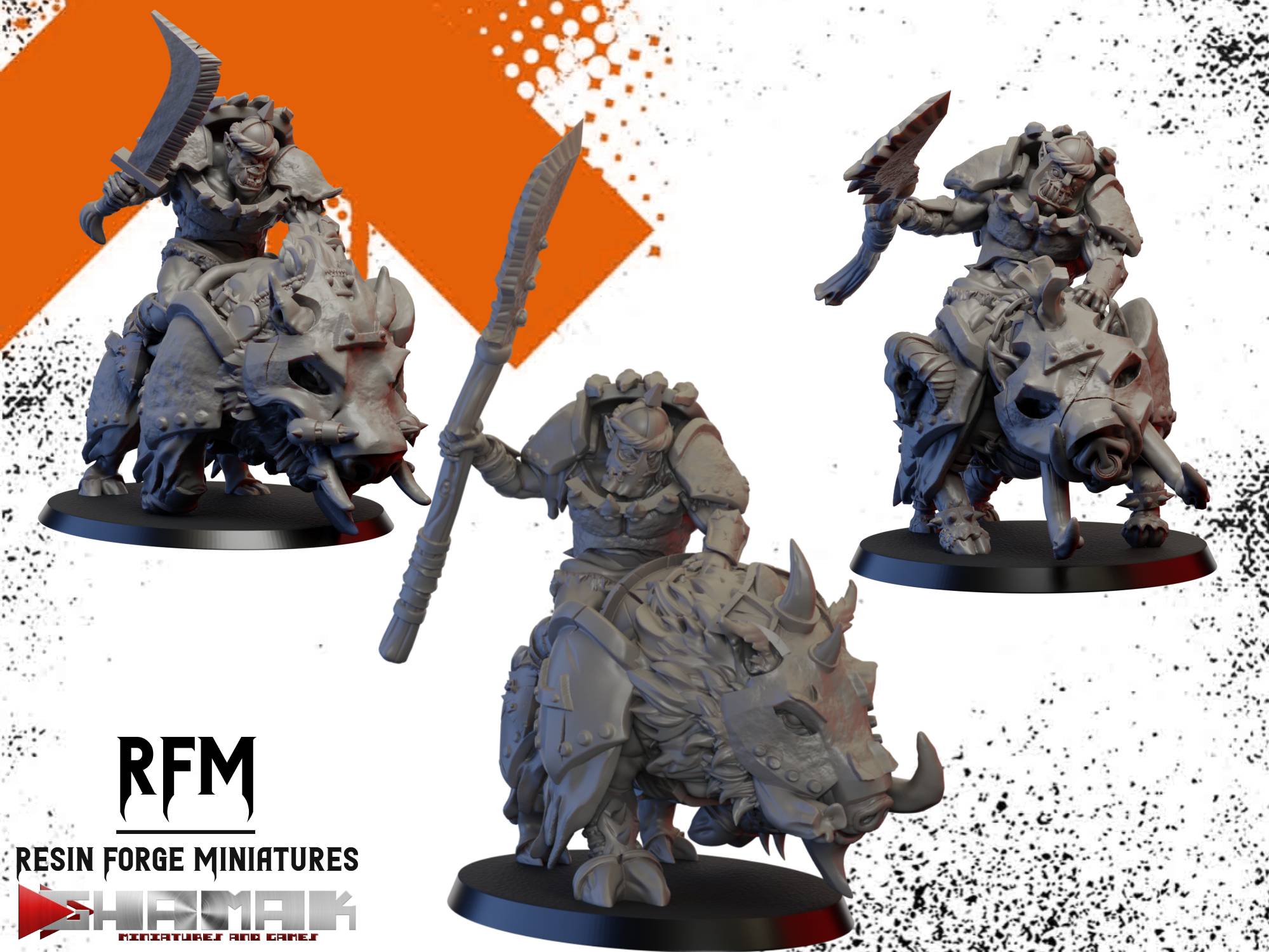 Orc Boar Riders Squad by Ghamak | Fantasy Orks