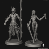 Dark Elf Pinups by Edge Miniatures | Dark Space Elves
