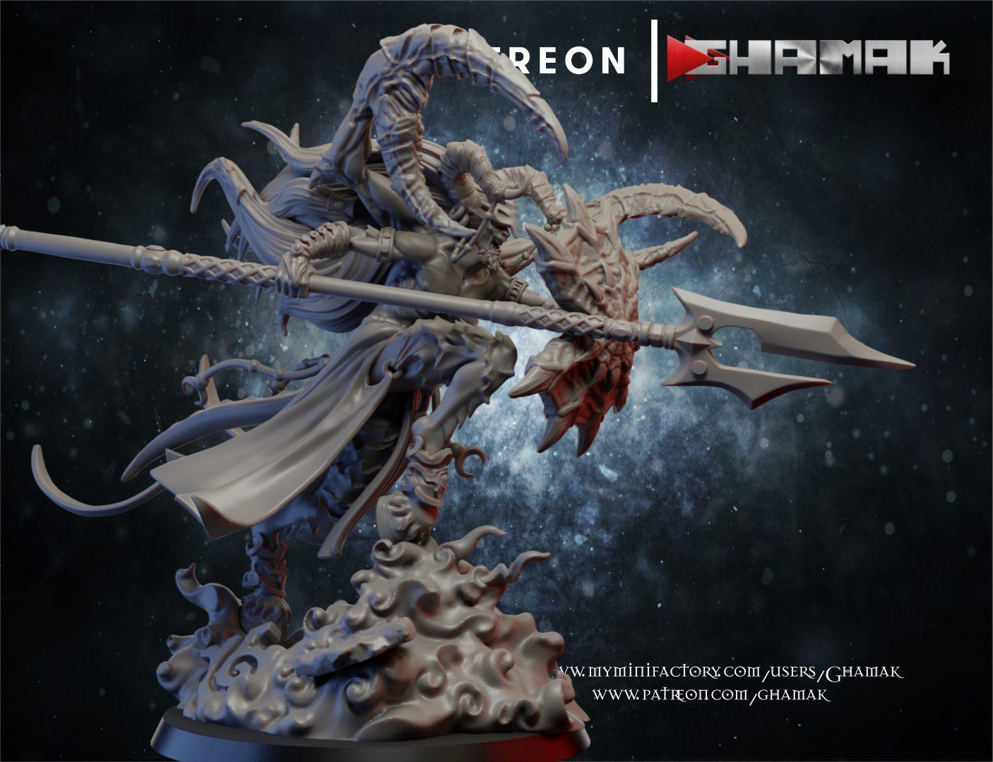 Chaos Shala Demon by Ghamak - 100mm Round Base