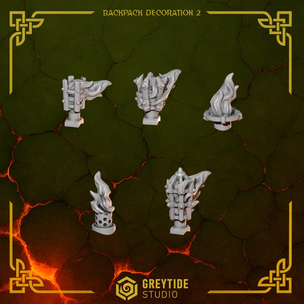 Backpack Decoration Set 2 x10 | Fire Drakes | GreyTide Studios