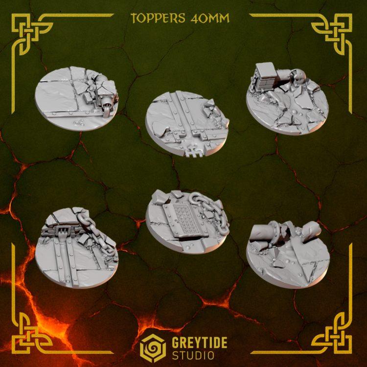 Base Toppers Set 3 28mm, 32mm, 40mm, 50mm | Fire Drakes | GreyTide Studios