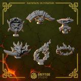 Backpack Decoration Set 1 x12 | Fire Drakes | GreyTide Studios