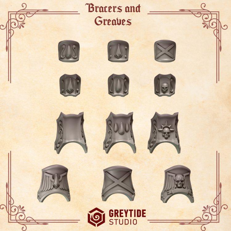Bracers & Greaves x12 Pairs | Crimson Angels | GreyTide Studios