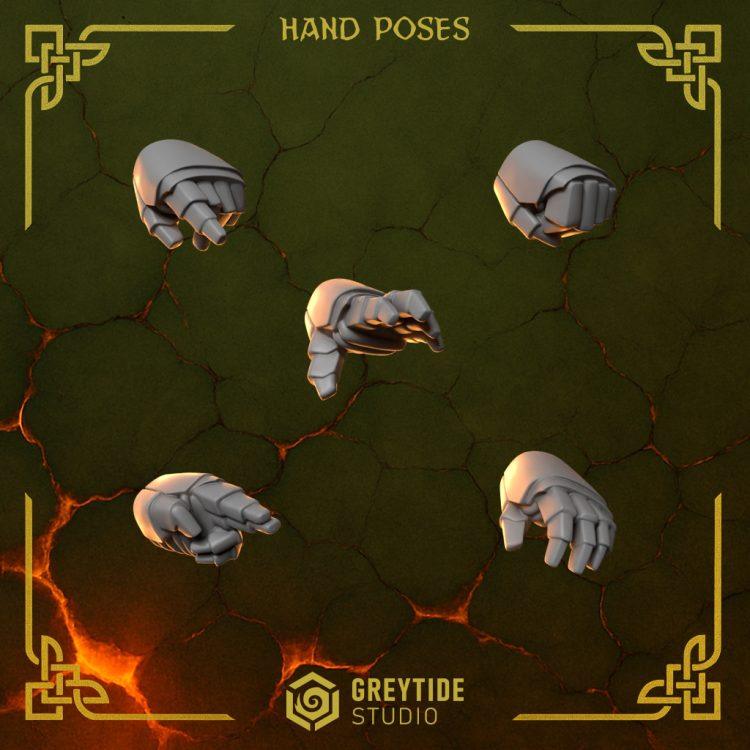 Posed Hands x10 | Fire Drakes | GreyTide Studios