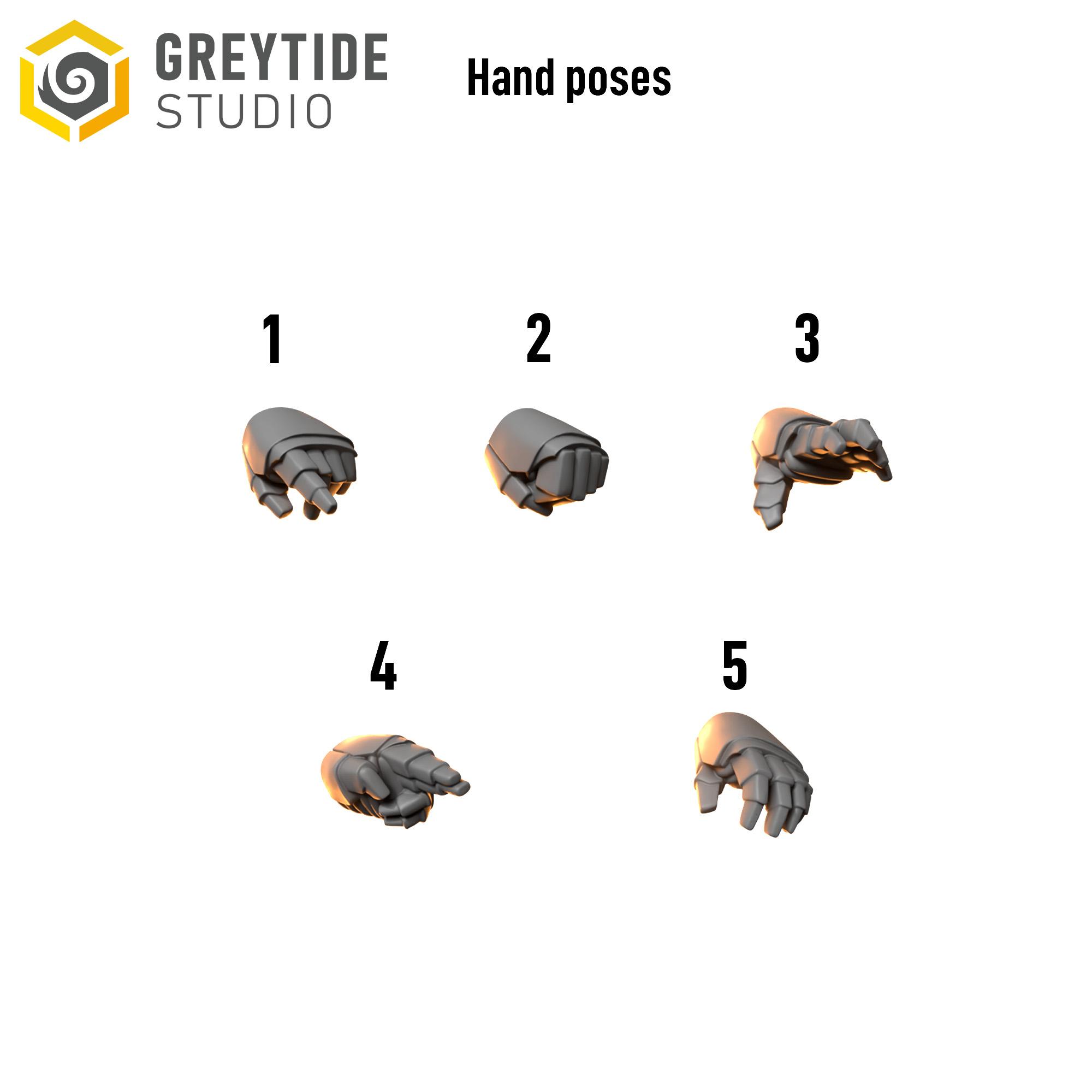 Posed Hands x10 | Fire Drakes | GreyTide Studios - Image 2