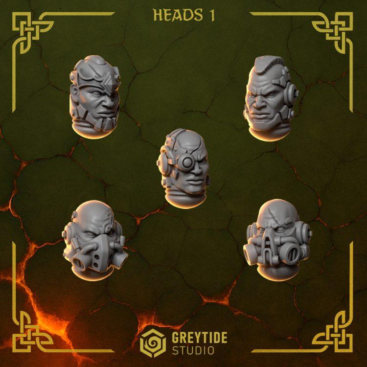 Heads Set 1 | Fire Drakes | GreyTide Studios