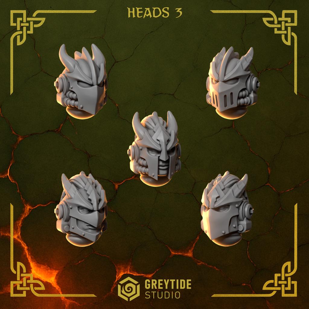Heads Set 3 | Fire Drakes | GreyTide Studios