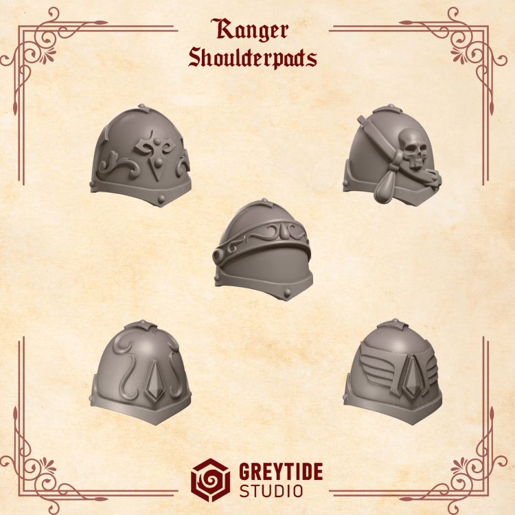 Ranger Shoulder Pads | Crimson Lords | GreyTide Studios