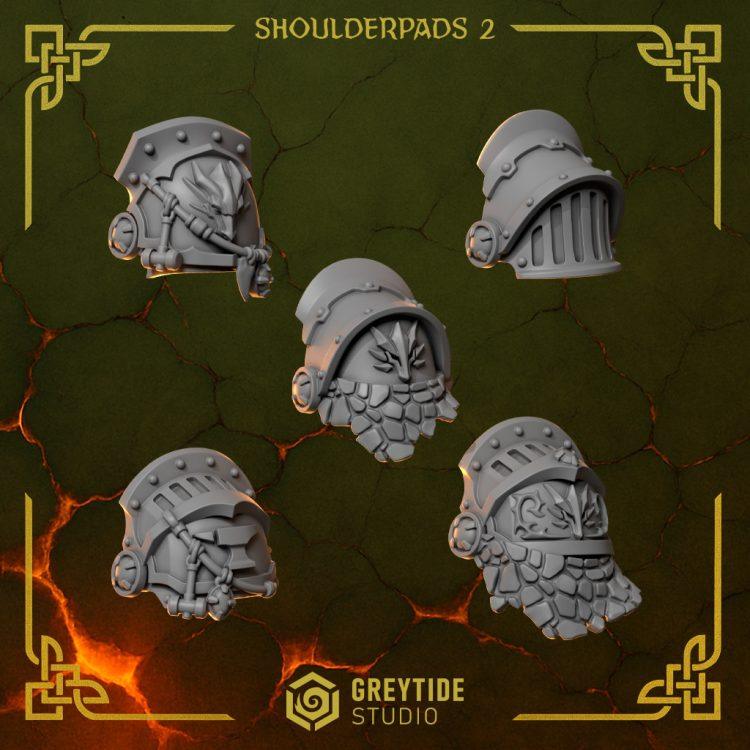 Shoulder Pads Set 2 | Fire Drakes | GreyTide Studios