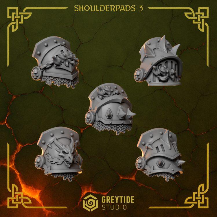 Shoulder Pads Set 3 | Fire Drakes | GreyTide Studios