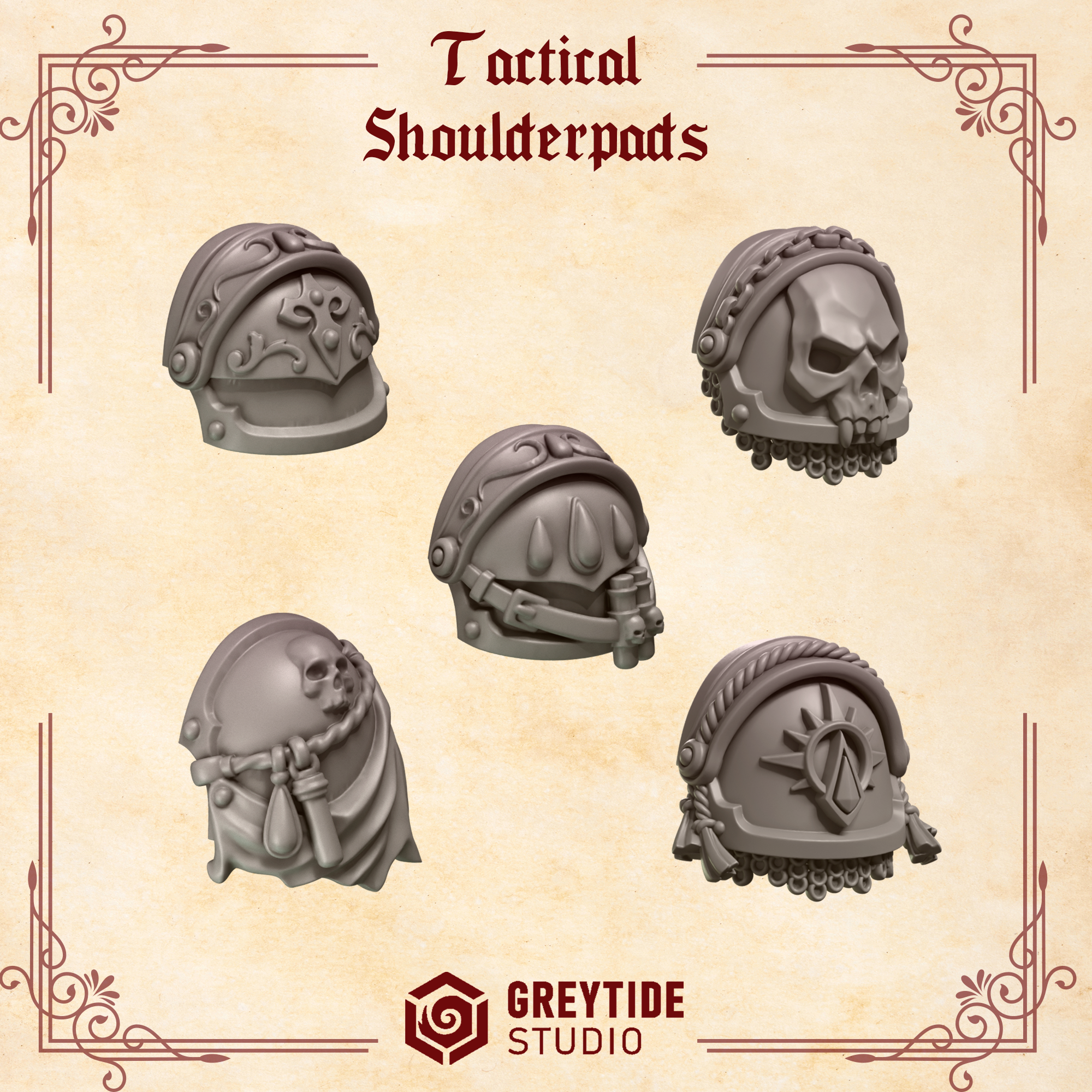 Tactical Shoulder Pads | Crimson Lords | GreyTide Studios