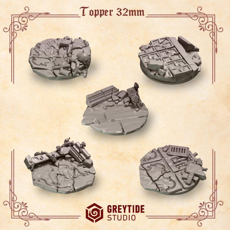 Base Toppers Set 1 28mm, 32mm, 40mm, 50mm | Crimson Angels | GreyTide Studios