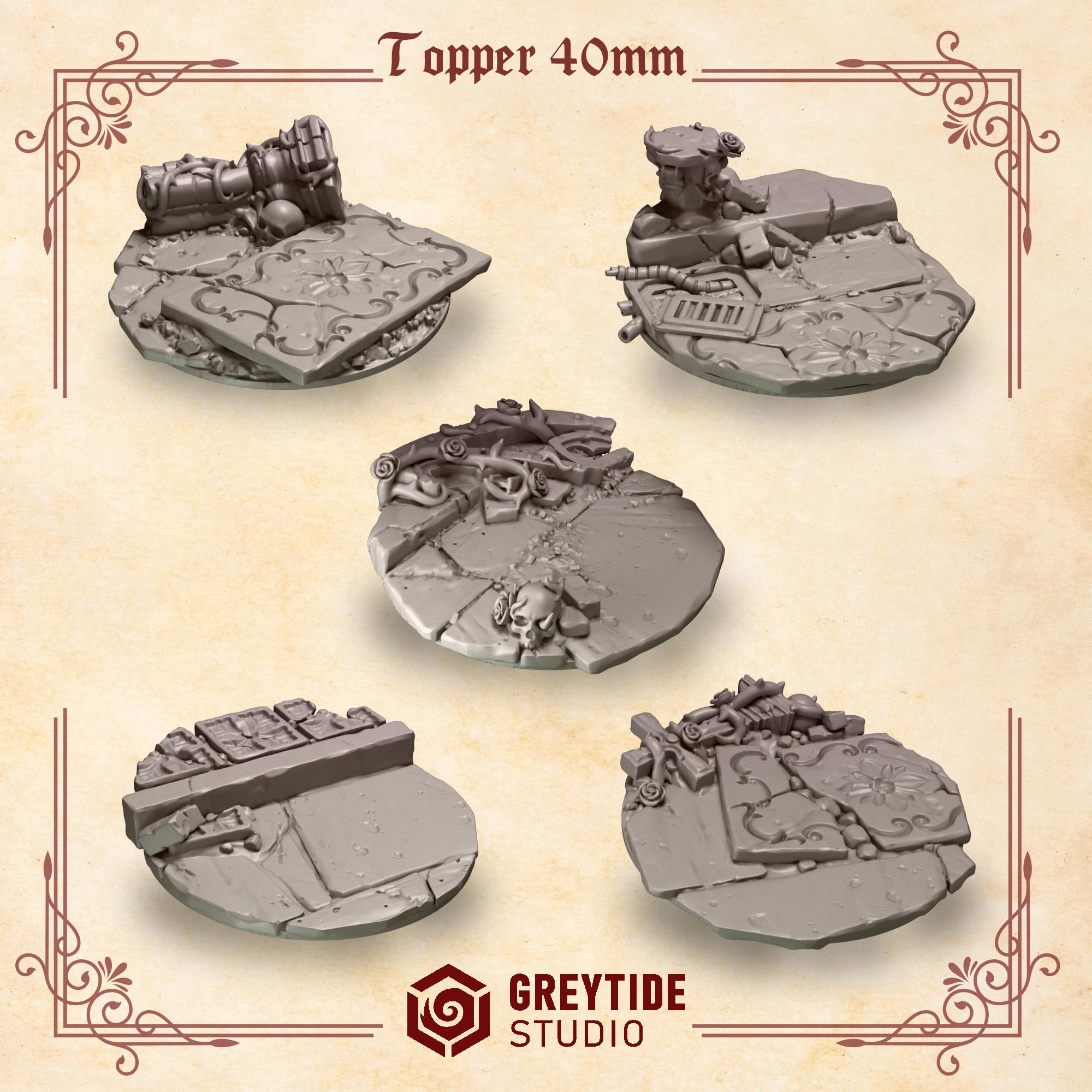 Base Toppers Set 2 28mm, 32mm, 40mm, 50mm | Crimson Angels | GreyTide Studios (Copy)