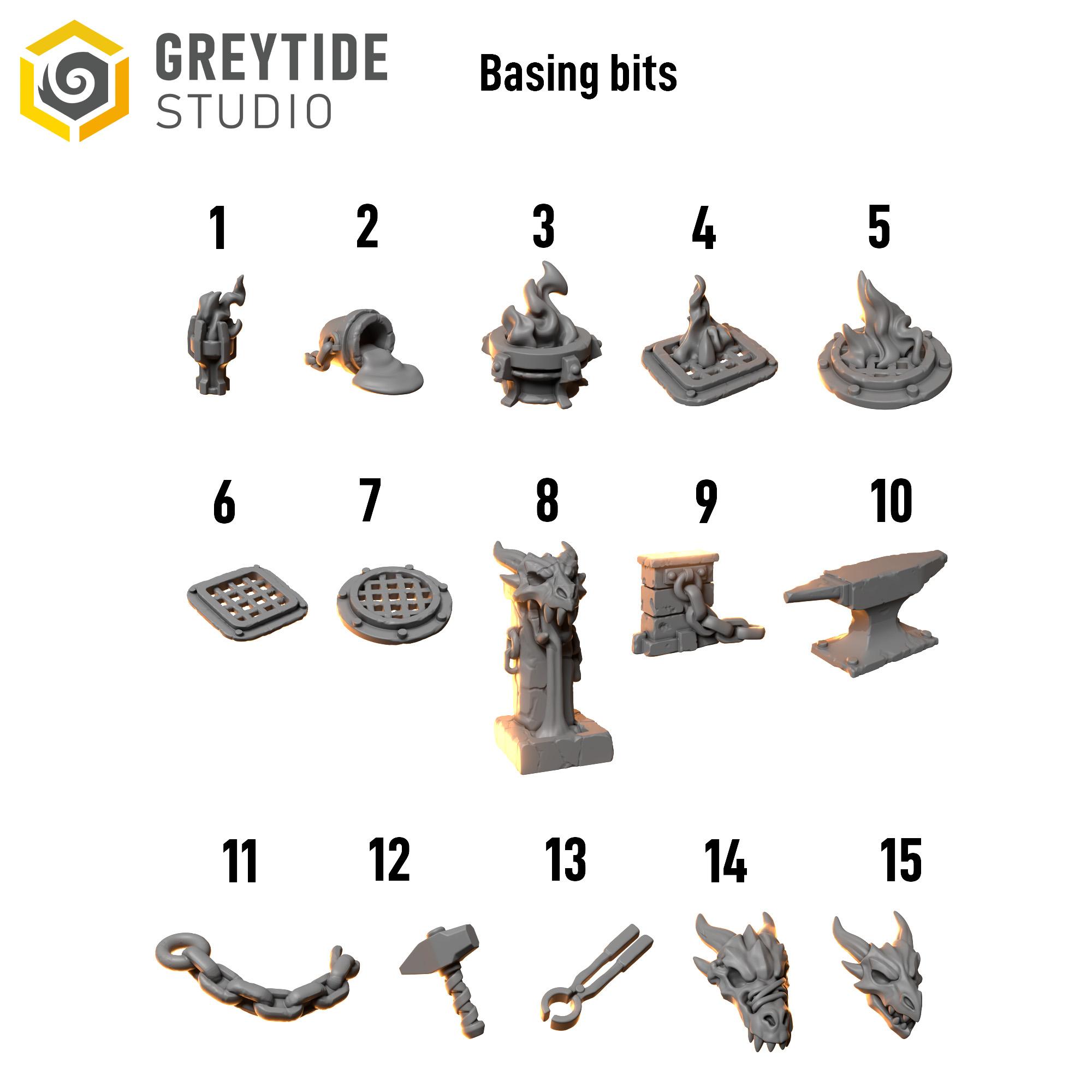 Basing Bits Set 1 x15 | Fire Drakes | GreyTide Studios - Image 2